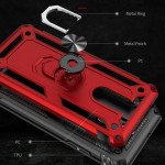 Wholesale LG Stylo 5 Tech Armor Ring Grip Case with Metal Plate (Red)